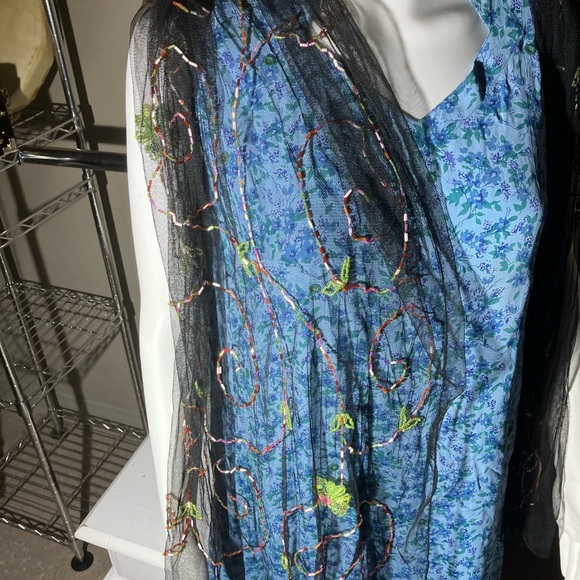 MaggiB Sheer Beaded Floral Paisley Scarf - Picture 8 of 9